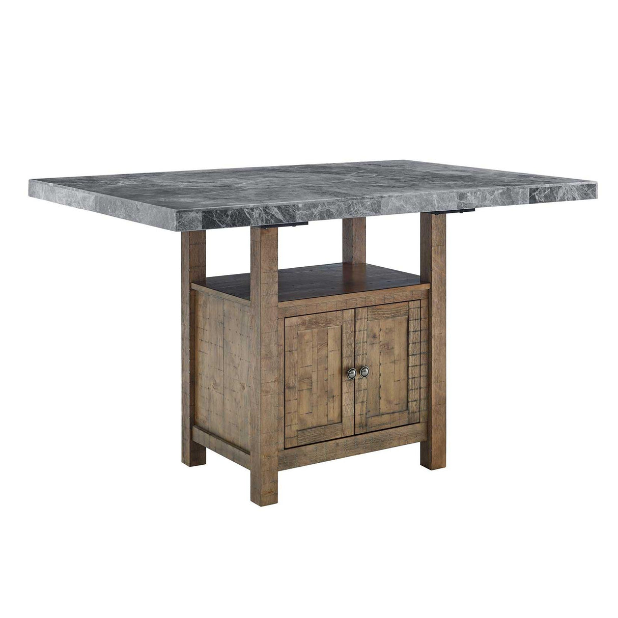  Steve Silver Furniture Grayson GS600 60-inch Grey Marble Counter Storage Table IMAGE 1