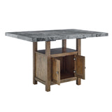  Steve Silver Furniture Grayson GS600 60-inch Grey Marble Counter Storage Table IMAGE 3