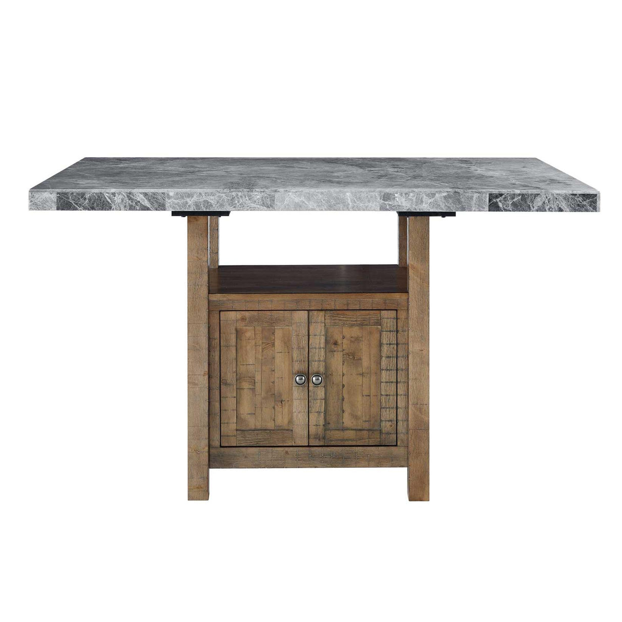  Steve Silver Furniture Grayson GS600 60-inch Grey Marble Counter Storage Table IMAGE 5