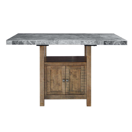  Steve Silver Furniture Grayson GS600 60-inch Grey Marble Counter Storage Table IMAGE 5