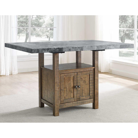  Steve Silver Furniture Grayson GS600 60-inch Grey Marble Counter Storage Table IMAGE 6