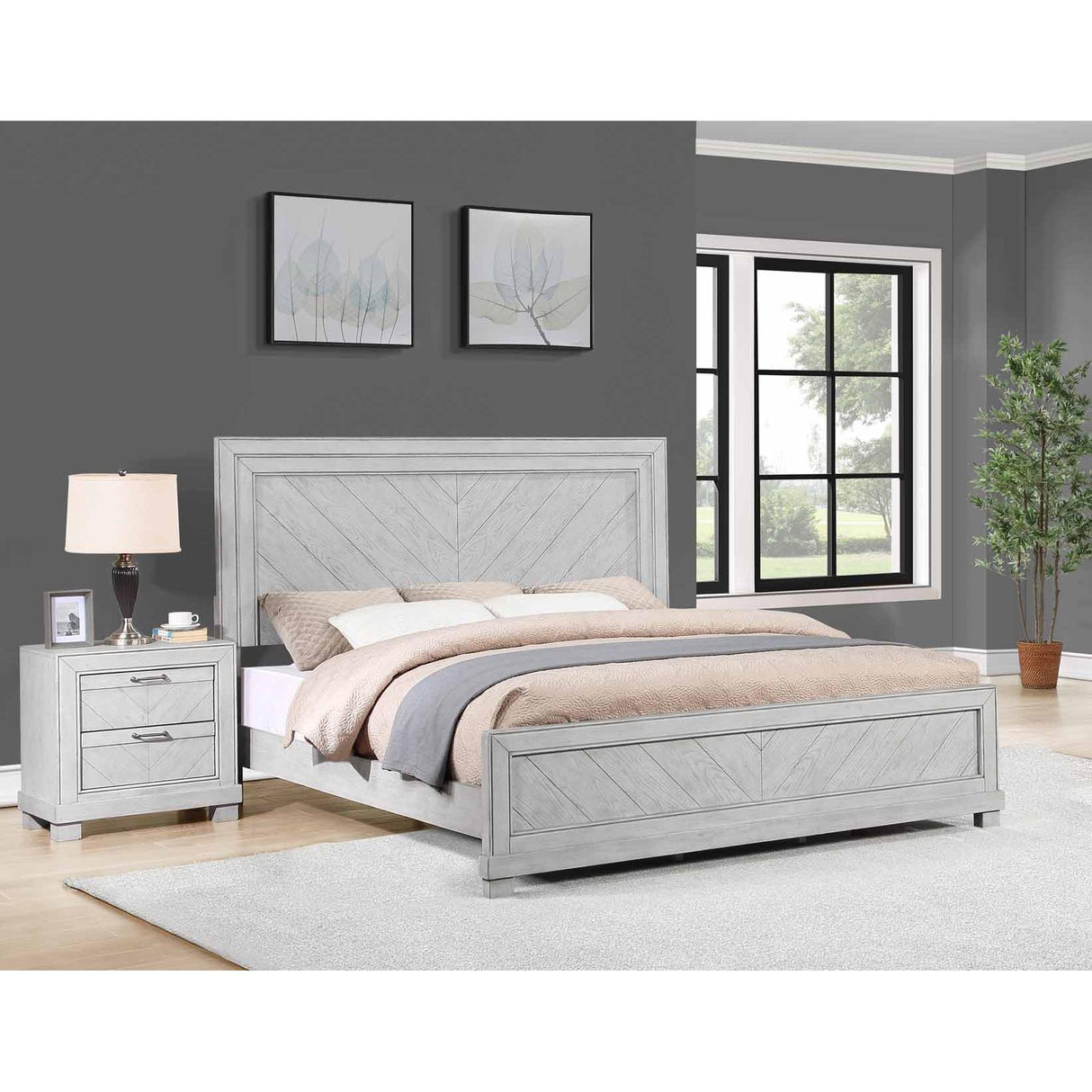  Steve Silver Furniture Montana MON900 King Bed - Matte Grey IMAGE 2