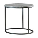  Coaster Furniture Lainey 736027 Round Faux Marble Side End Table - Grey IMAGE 1