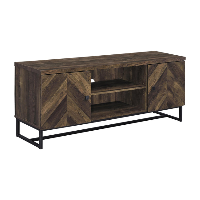  Coaster Furniture Myles 736052 2-door Engineered Wood 60" TV Stand - Rustic Oak IMAGE 1