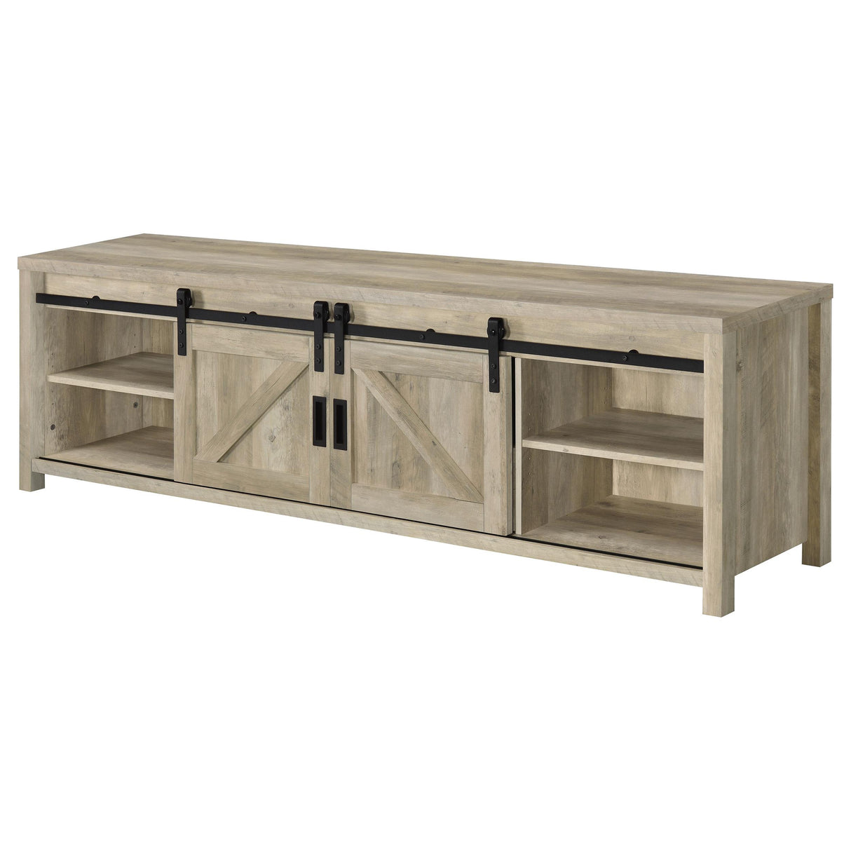  Coaster Furniture Madra 736263 2-door Engineered Wood 79" TV Stand - Distressed Pine IMAGE 6