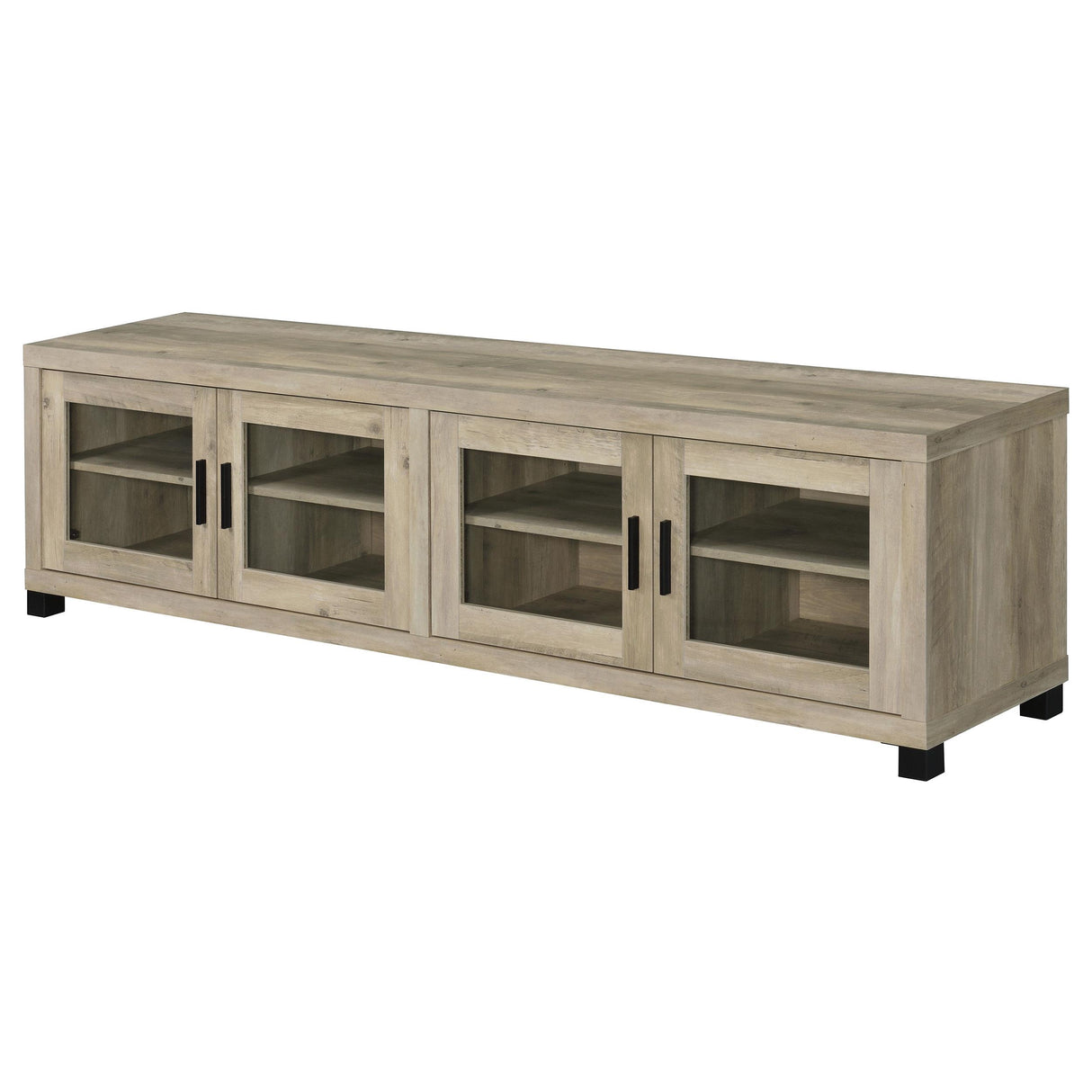  Coaster Furniture Sachin 736283 4-door Engineered Wood 79" TV Stand - Distressed Pine IMAGE 4