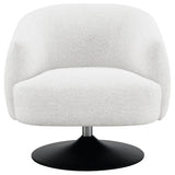  Coaster Furniture Dave 905739 Upholstered Barrel Back Swivel Club Chair - Beige IMAGE 2