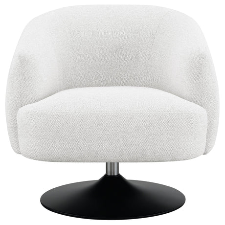  Coaster Furniture Dave 905739 Upholstered Barrel Back Swivel Club Chair - Beige IMAGE 2