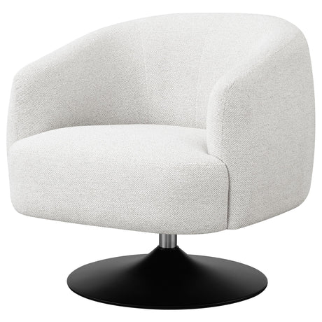 Coaster Furniture Dave 905739 Upholstered Barrel Back Swivel Club Chair - Beige IMAGE 3