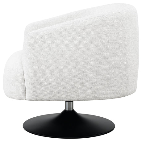  Coaster Furniture Dave 905739 Upholstered Barrel Back Swivel Club Chair - Beige IMAGE 4