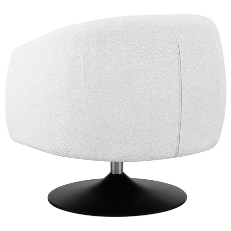  Coaster Furniture Dave 905739 Upholstered Barrel Back Swivel Club Chair - Beige IMAGE 5