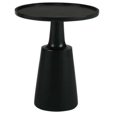  Coaster Furniture Ixia 915109 Round Solid Mango Wood Accent Side Table - Black Stain IMAGE 1