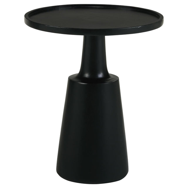  Coaster Furniture Ixia 915109 Round Solid Mango Wood Accent Side Table - Black Stain IMAGE 1