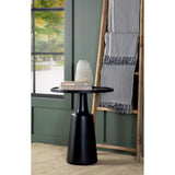  Coaster Furniture Ixia 915109 Round Solid Mango Wood Accent Side Table - Black Stain IMAGE 2