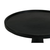  Coaster Furniture Ixia 915109 Round Solid Mango Wood Accent Side Table - Black Stain IMAGE 4
