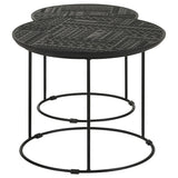  Coaster Furniture Loannis 935842 2-piece Round Mango Wood Nesting Table - Matte Black IMAGE 5