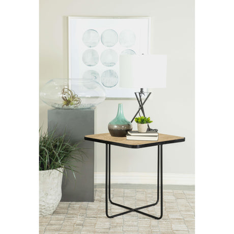  Coaster Furniture Elyna 935855 Square Stone Top Accent Side Table - Beige IMAGE 4