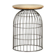  Coaster Furniture Bernardo 935860 Round Wire Frame Side Table - Natural and Gunmetal IMAGE 1