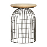  Coaster Furniture Bernardo 935860 Round Wire Frame Side Table - Natural and Gunmetal IMAGE 1
