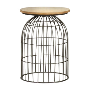 Coaster Furniture Bernardo 935860 Round Wire Frame Side Table - Natural and Gunmetal IMAGE 1