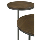  Coaster Furniture Yael 935980 Round Mango Wood Accent Side Table - Natural and Gunmetal IMAGE 6