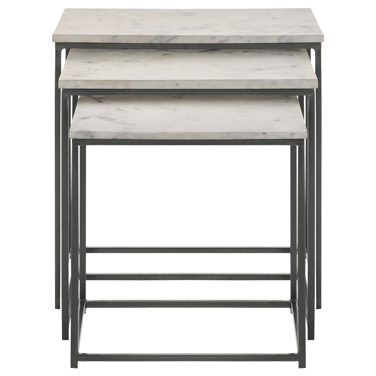  Coaster Furniture Medora 936016 3-piece Marble Top Nesting Table Set - White IMAGE 3