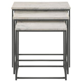  Coaster Furniture Medora 936016 3-piece Marble Top Nesting Table Set - White IMAGE 3
