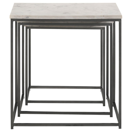  Coaster Furniture Medora 936016 3-piece Marble Top Nesting Table Set - White IMAGE 6