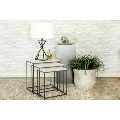  Coaster Furniture Medora 936016 3-piece Marble Top Nesting Table Set - White IMAGE 8