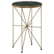  Coaster Furniture Eliska 936061 Round Green Marble Top Accent Side Table - Antique Gold IMAGE 1