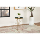  Coaster Furniture Eliska 936061 Round Green Marble Top Accent Side Table - Antique Gold IMAGE 2
