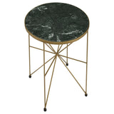  Coaster Furniture Eliska 936061 Round Green Marble Top Accent Side Table - Antique Gold IMAGE 3