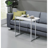  Coaster Furniture Dani 936118 Rectangular C-Shaped Sofa Side Table - White High Gloss IMAGE 4