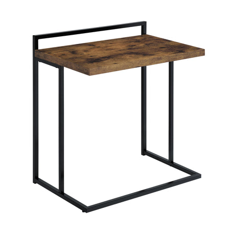  Coaster Furniture Dani 936122 Rectangular C-Shaped Sofa Side Table - Rustic Nutmeg IMAGE 1