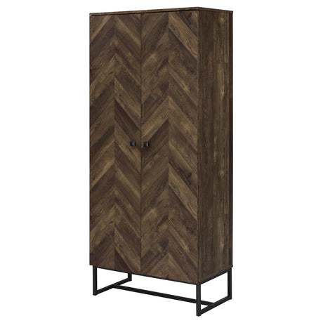  Coaster Furniture Carolyn 959640 2-door Engineered Wood Accent Cabinet - Rustic Oak IMAGE 4