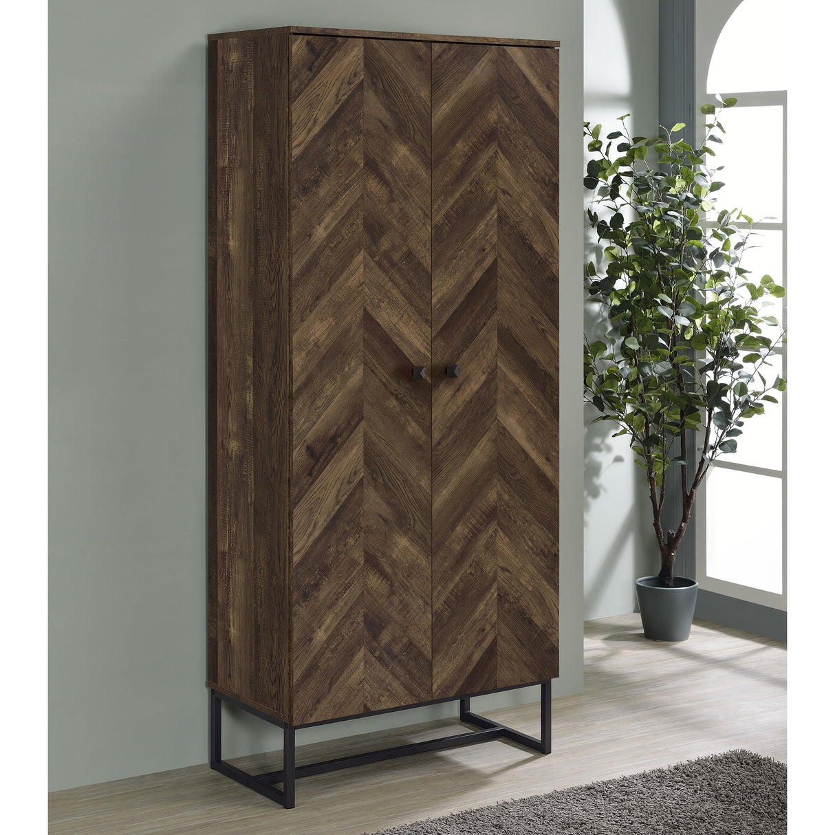  Coaster Furniture Carolyn 959640 2-door Engineered Wood Accent Cabinet - Rustic Oak IMAGE 9