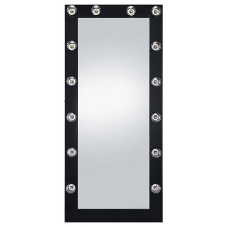  Coaster Furniture Zayan 969557 32 x 71 Inch Floor Mirror LED Lighting - Black Gloss IMAGE 4