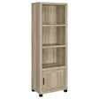 Coaster Furniture Sachin 707746 3-shelf Engineered Wood Media Tower - Distressed Pine IMAGE 1