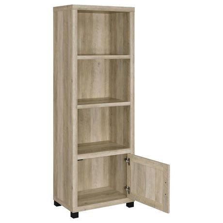  Coaster Furniture Sachin 707746 3-shelf Engineered Wood Media Tower - Distressed Pine IMAGE 3