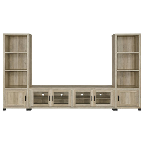  Coaster Furniture Sachin 707746 3-shelf Engineered Wood Media Tower - Distressed Pine IMAGE 9
