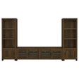  Coaster Furniture Sachin 736293-SET 3-piece Entertainment Center with 79" TV Stand - Dark Pine IMAGE 1