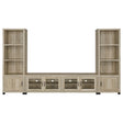  Coaster Furniture Sachin 736283-SET 3-piece Entertainment Center with 79" TV Stand - Antique Pine IMAGE 1
