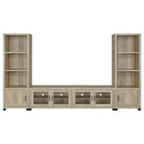  Coaster Furniture Sachin 736283-SET 3-piece Entertainment Center with 79" TV Stand - Antique Pine IMAGE 1