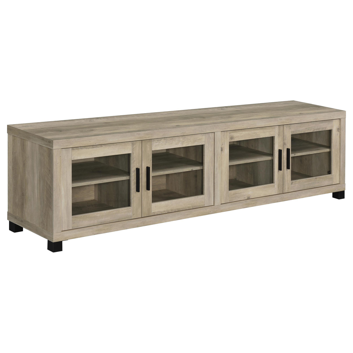  Coaster Furniture Sachin 736283-SET 3-piece Entertainment Center with 79" TV Stand - Antique Pine IMAGE 9