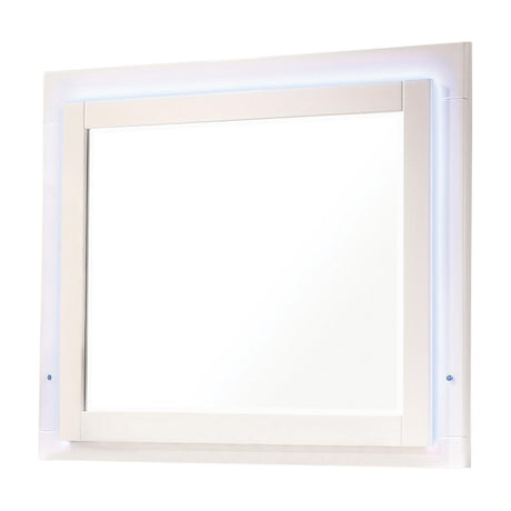  Coaster Furniture Felicity 203504LED Wood LED Dresser Mirror - White High Gloss IMAGE 1