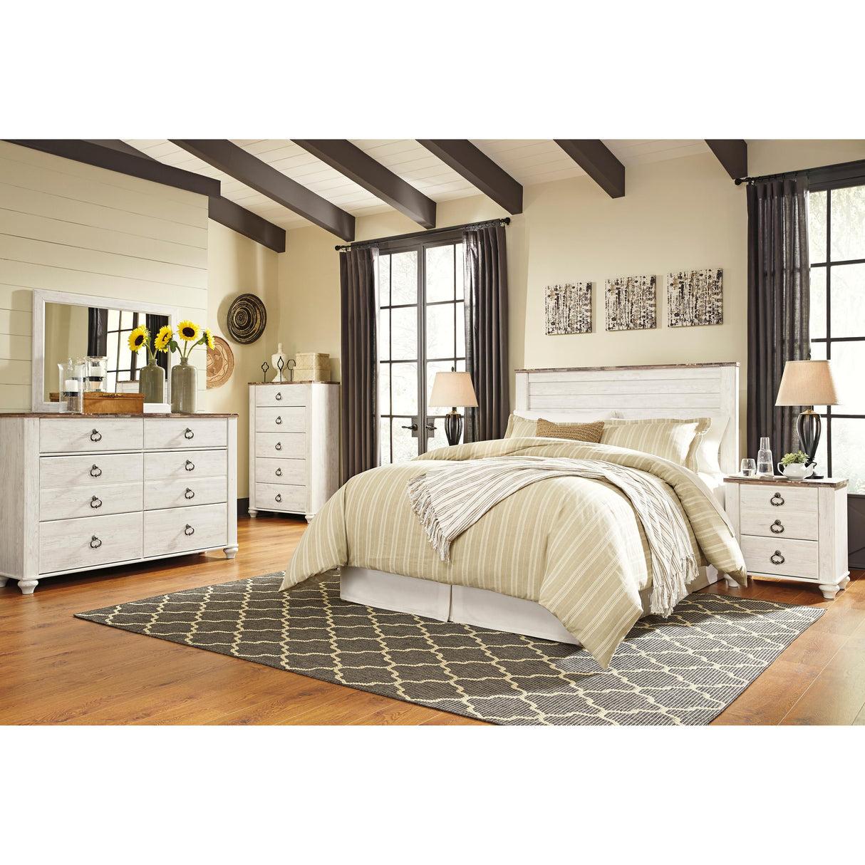  Signature Design by Ashley Willowton B267-57 Queen Panel Headboard IMAGE 3
