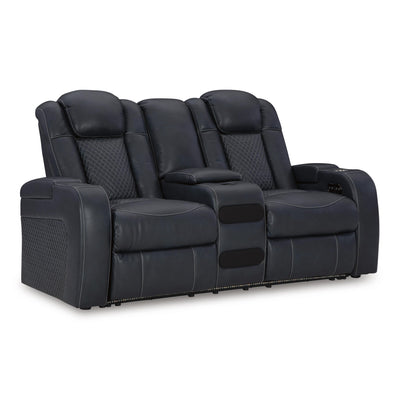  Signature Design by Ashley Fyne-Dyme 3660318 Power Reclining Loveseat with Console and Adjustable Headrest IMAGE 1