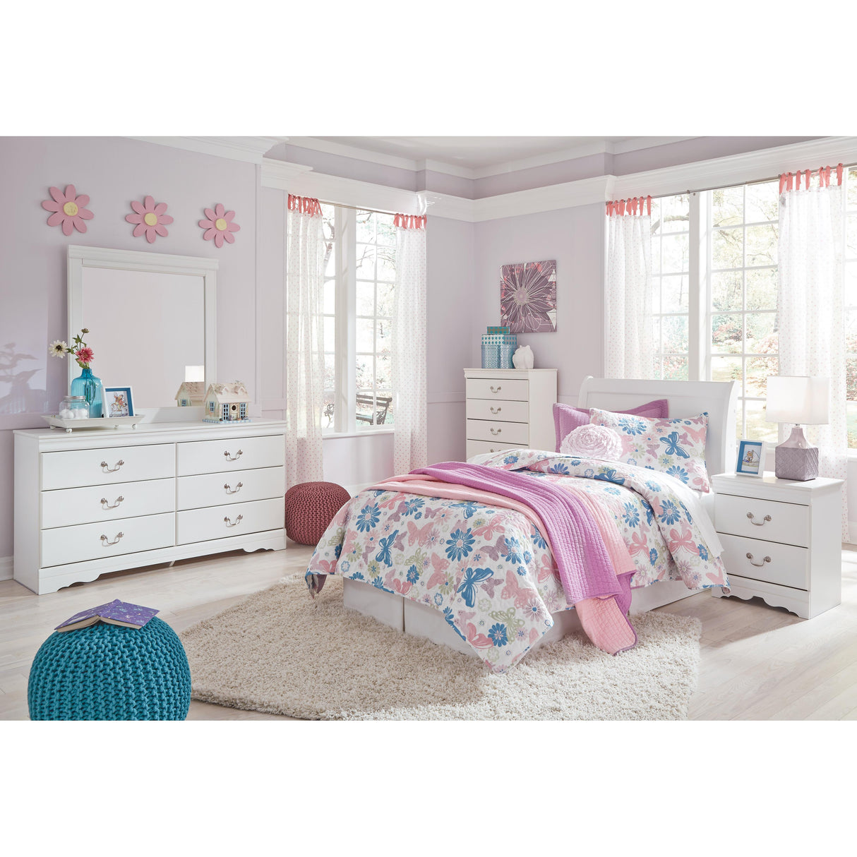  Signature Design by Ashley Anarasia B129-63 Twin Sleigh Headboard IMAGE 2