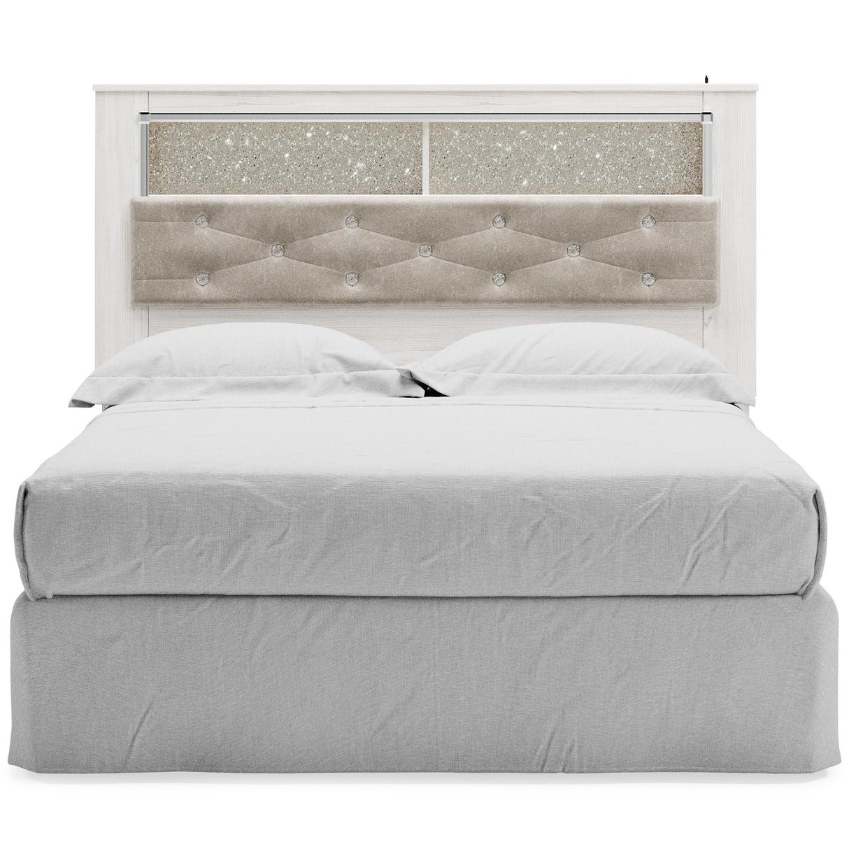  Signature Design by Ashley Altyra B2640-65 Queen Upholstered Panel Bookcase Headboard IMAGE 3