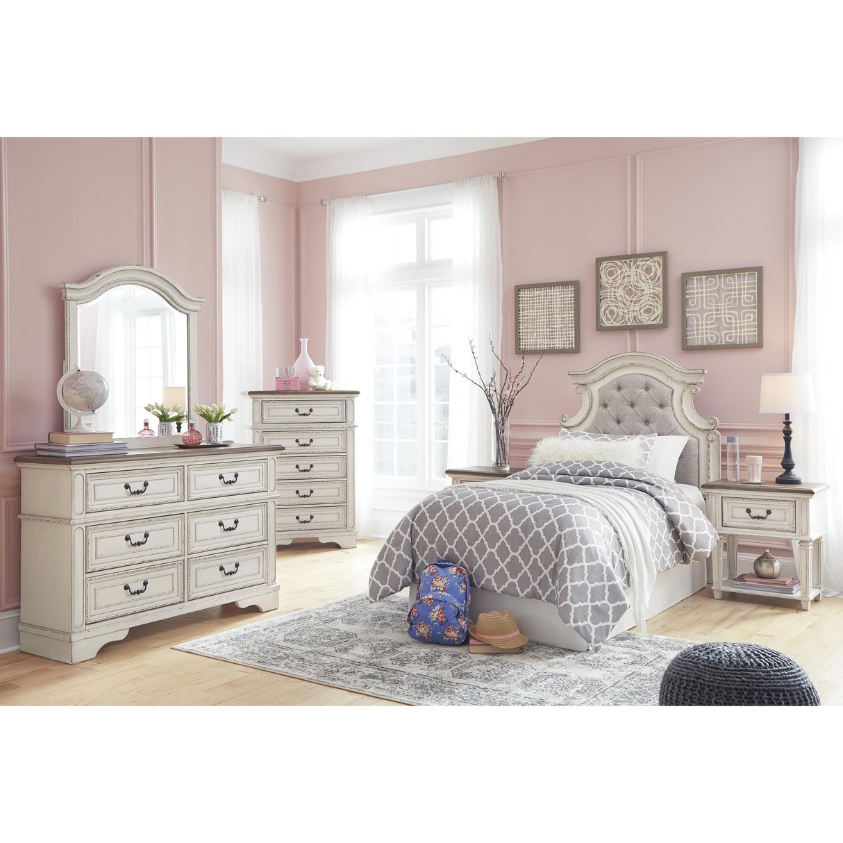  Signature Design by Ashley Realyn B743-53 Twin Upholstered Panel Headboard IMAGE 4